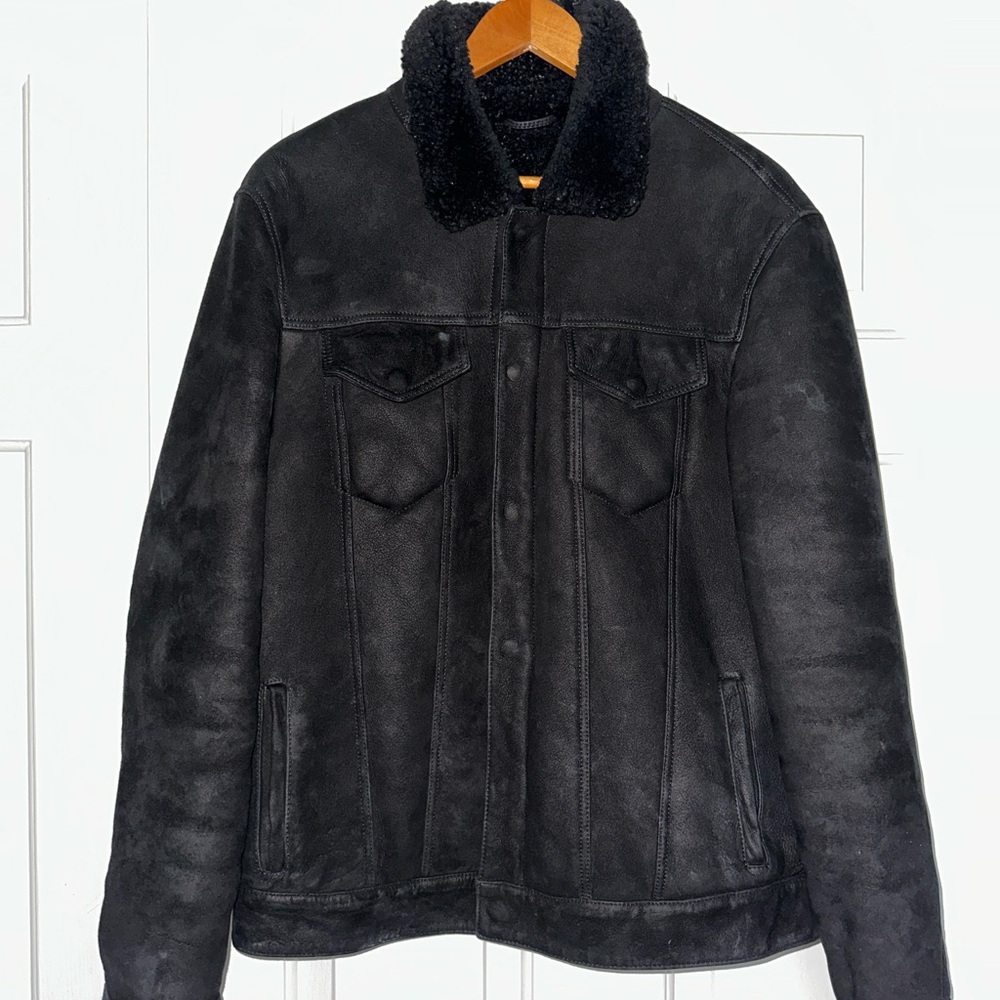 AllSaints Black Shearling Jacket